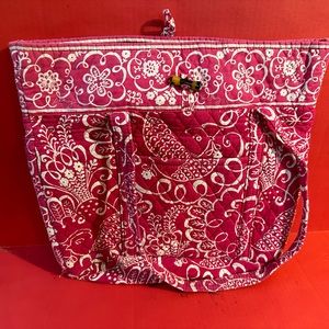 Vera Bradley Twirly Bird Tote Bag Quilted Retired Cotton